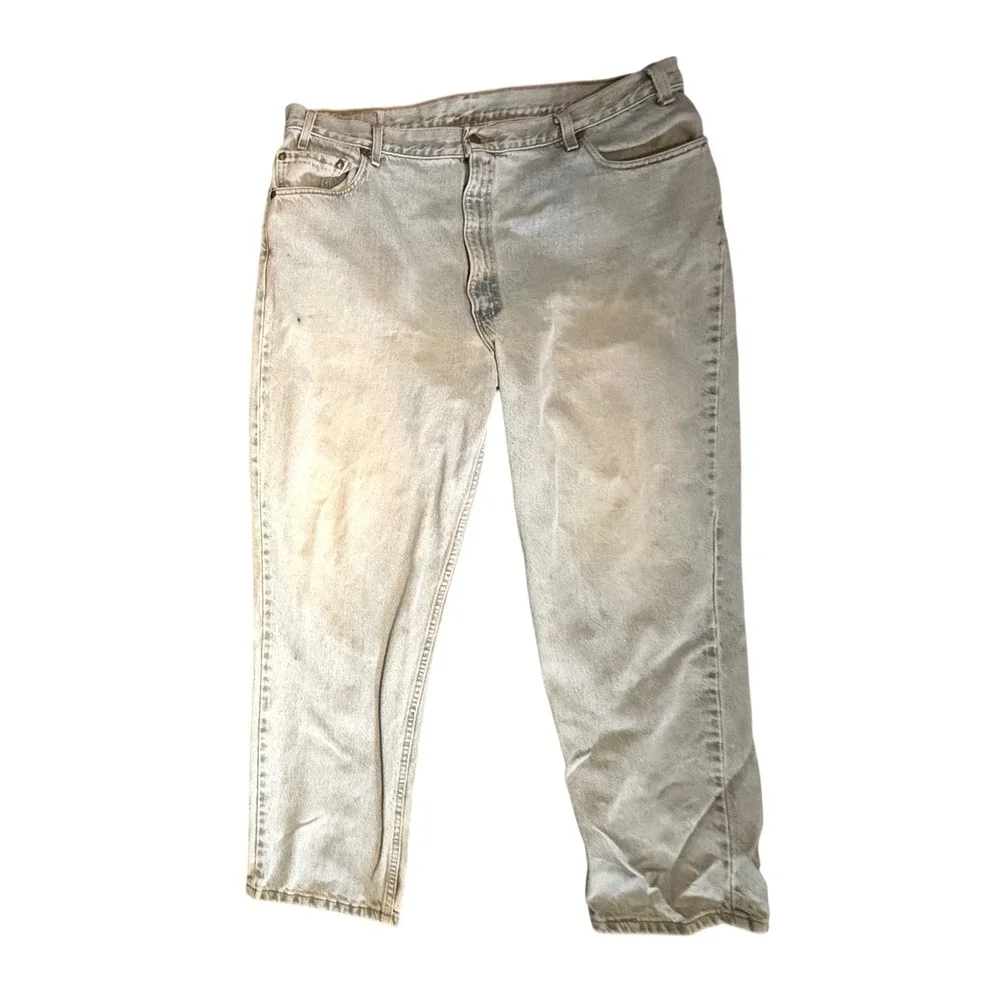 Levi's 540 Relaxed Fit Jeans Mens 42x30 Light Wash Brown Tab Vintage USA Made